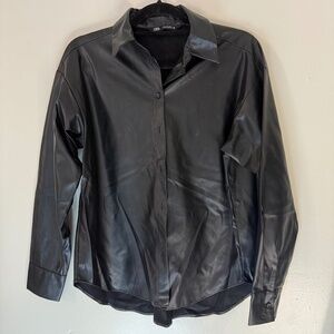 Zara Black Faux Leather Jacket